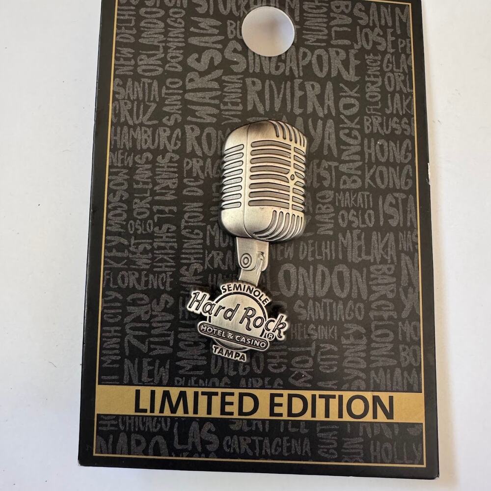 Hard Rock Cafe Seminole Tampa Microphone Limited Edition 300 Pin LE